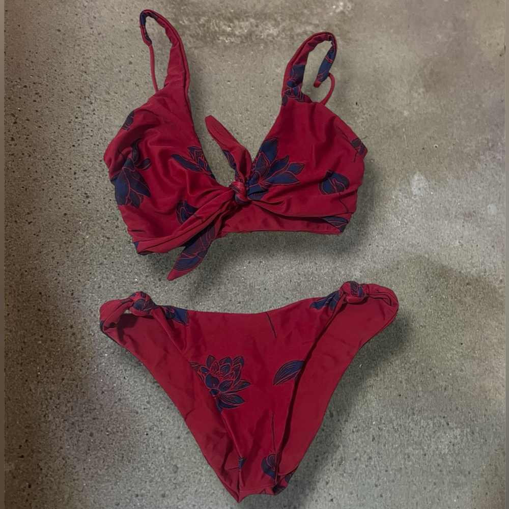 Red Floral Bikini Bottom